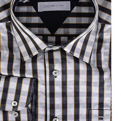 پیراهن مردانه رسمی راه راه سفید و مشکی