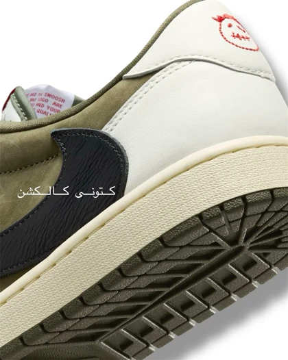 کتانی نایک ایر جردن وان لو تراویس اسکات مدیوم الیو Nike Air Jordan 1 Low Travis Scott Medium Olive
