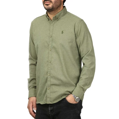 پیراهن آستین بلند لینن مردانه مدل 610593