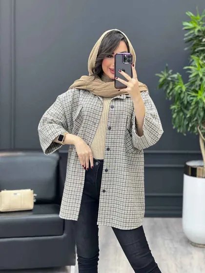 شکت چهارخونه آستین کیمینو