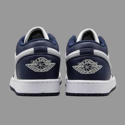 نایکی جردن 1 طوسی سرمه‌ای ساق کوتاه Nike Air Jordan 1 Low Wolf Grey Midnight Navy
