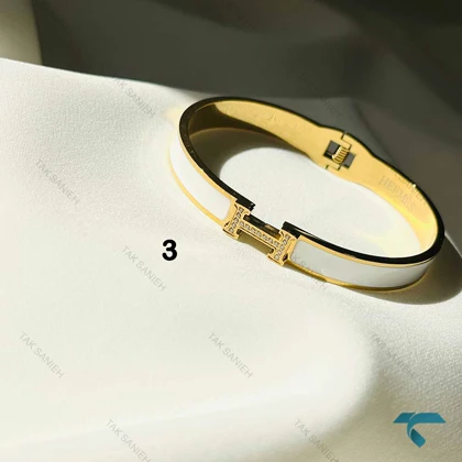 دستبند هرمس میناکاری نگین‌دار Hermes-8490-L