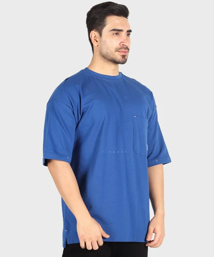 تیشرت باکسی مردانه ساده و تک جیب 1721