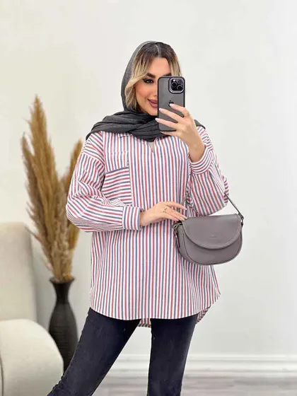 مانتو شومیزی راه راه