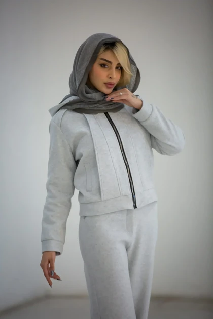 سویشرت زنانه کلاهدار استردار