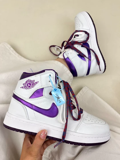 کتانی ونس زنانه ساق‌دار ایر جردن 1 کرومی 1 NIKE AIR JORDAN کد 912