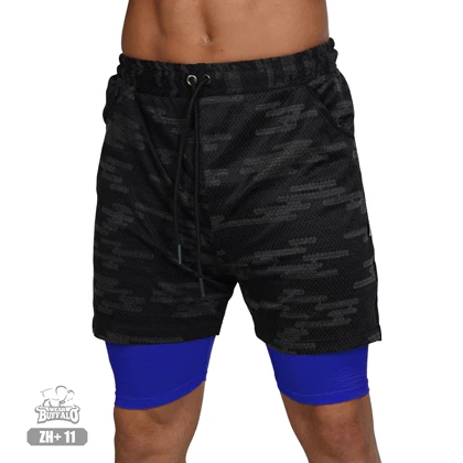 شلوارک کشاله دار چریکی بوفالو تنفسی بدنسازی آبی