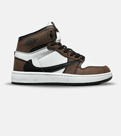 کفش کتانی ساق‌دار مردانه و زنانه سفید قهوه ای مشکی NIKE travis scott مدل 8338