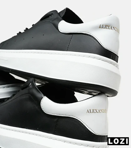 کفش کتانی مردانه کژوال مشکی سفید Alexander McQueen