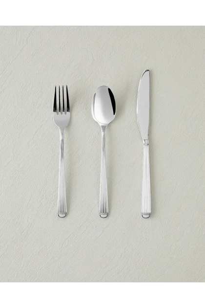 ست قاشق چنگال و چاقو 6 نفره English Home مدل Stripes - نقره‌ای