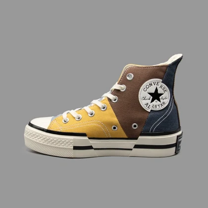 کانورس 1970s پلاس سرمه ای/زرد/قهوه ای ساق‌دار Converse 1970s Plus Material Mashup Navy/Brown Hightop