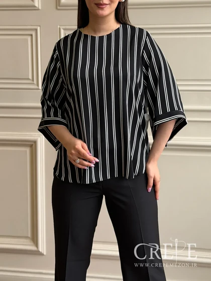 شومیز آستین ژاپنی راه راه