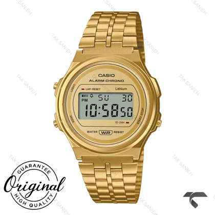 ساعت کاسیو A171WEG-9A اصل بند استیل طلایی Casio-11934-U