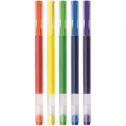 روان‌نویس ژله‌ای شیائومی بسته 5 عددی رنگی Xiaomi Mijia Jumbo Gel Pen MJZXB03WC