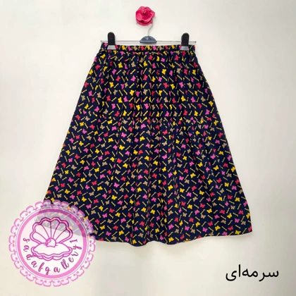 دامن نخی کوتاه پروانه ای در رنگبندی متنوع