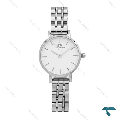 ساعت دنیل ولینگتون زنانه نقره ای صفحه سفید مینی DW-6002-24-L