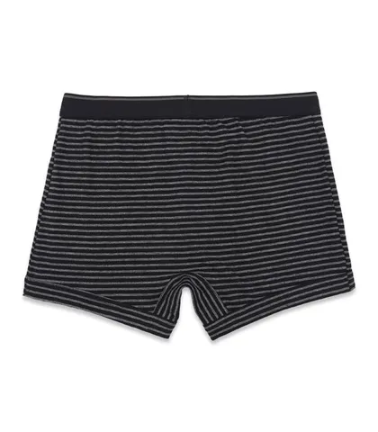 شورت نخی پادار کش پهن طرح راه راه نیکوتن پوش کد 3545 خاکستری مشکی - بسته 2 عددی