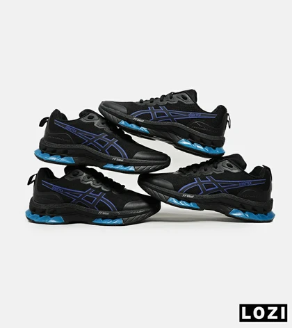 کفش کتانی مردانه مشکی آبی ASICS GORETEX