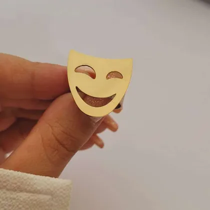 انگشتر استیل طرح چهره لبخند
