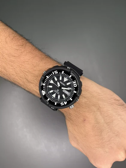 ساعت مچی سیکو غواصی بند رابر صفحه مشکی Seiko