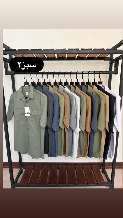 پیراهن آستین کوتاه کتان دوجیب 2646