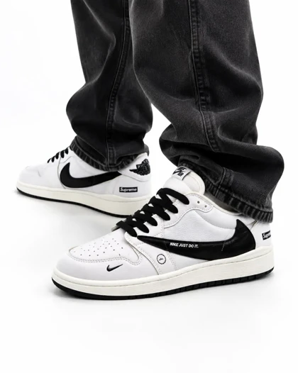 کفش کتانی مردانه مدل نایکی ترویس سوپریم سفید مشکی Nike travis supreme