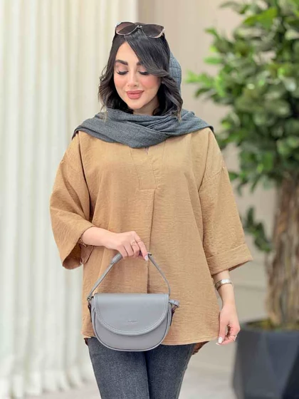 مانتو یقه ایستاده جلو بسته