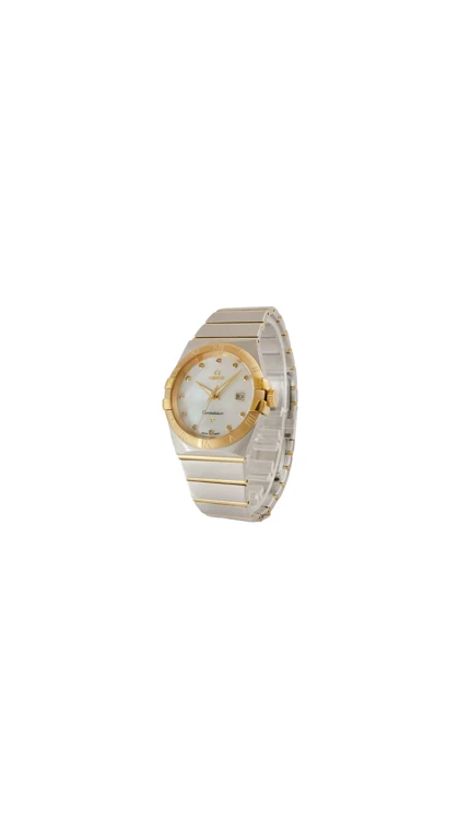 ساعت امگا کانسلیشن مردانه دورنگ طلایی ایندکس نگین Omega Constellation silver gold