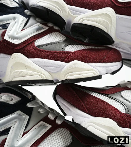 کفش کتانی زنانه زرشکی سفید طوسی NEW BALANCE 9060