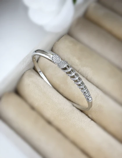 دستبند النگویی طرح نقره زنانه 897