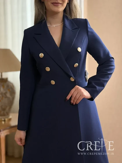 پیراهن کلوش یقه انگلیسی 6 دکمه