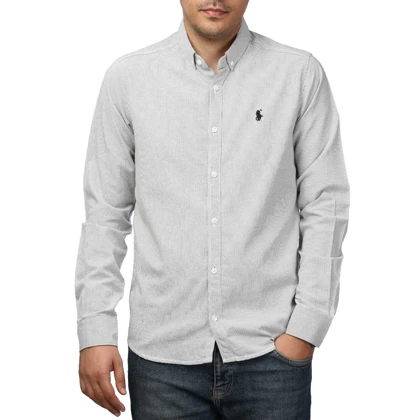 پیراهن آستین بلند راه راه مردانه برند مد مدل 14102017