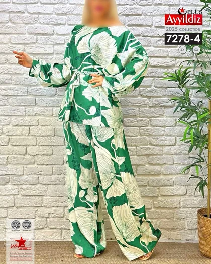 ست بلوز شلوار مجلسی زنانه سایز بزرگ کد 7278