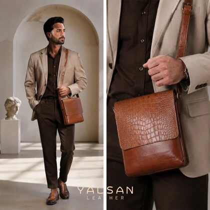 کیف دوشی مردانه چرم یلسان مدل رادمان کد 044-GC