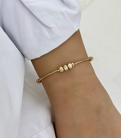 دستبند گوی البرنادو طرح طلا 967