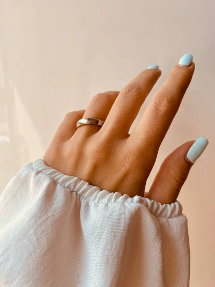 انگشتر رینگ نقره ای استیل