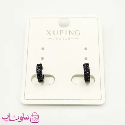گوشواره حلقه‌ای کوچک ژوپینگ مشکی