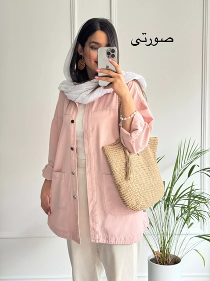 مانتو کتان جیب پایین آرنیکا