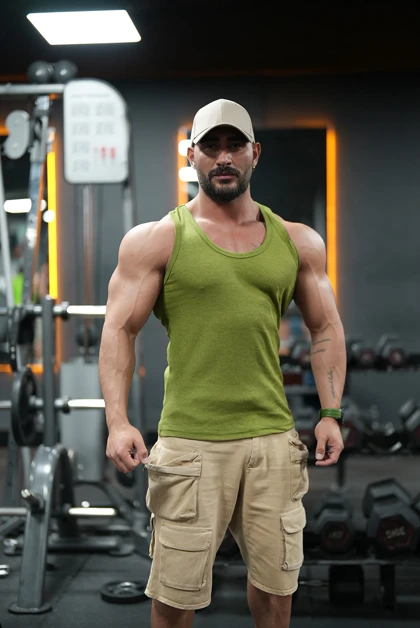 رکابی تنک تاپ قهرمانی آیسان اسلامی مغز پسته ای