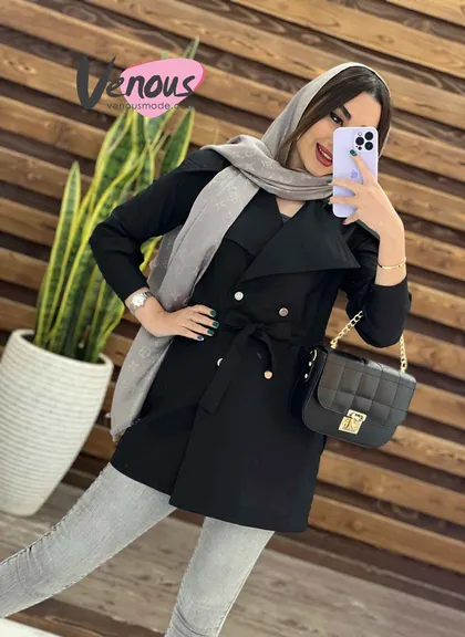 مانتو چهار دکمه کمردار