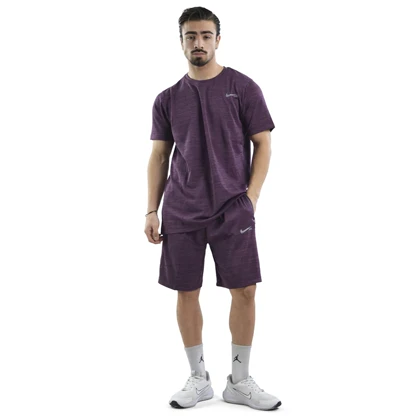 ست تیشرت و شلوارک اسپرت نایک مدل DS-JDI-4K1063 بادمجانی