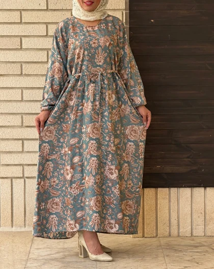 پیراهن ساحلی گل‌دار نخی 7016
