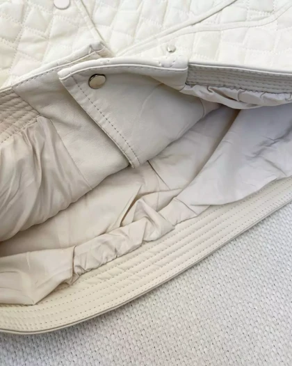 کاپشن چرم یقه بافت کد 5370