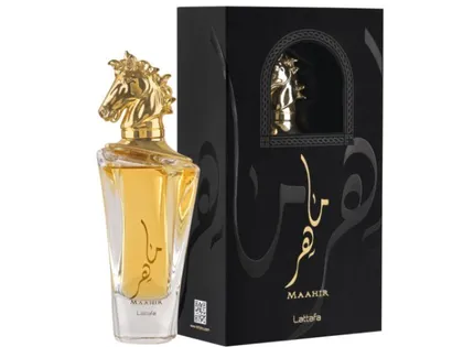 عطر ادکلن ماهر زنانه طلایی لطافه Lattafa Maahir For Women 100ml کد 112
