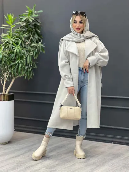 پالتو یقه آمریکایی آستین پیله