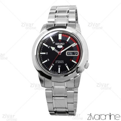 ساعت سیکو 5 اصل مردانه نقره ای صفحه مشکی اتوماتیک 104176