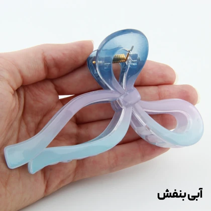 کلیپس دخترانه مدل پاپیون دنباله دار دو رنگ