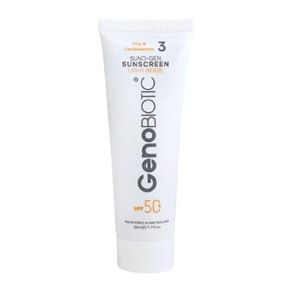 ضد آفتاب پوست چرب و مختلط ژنوبایوتیک بژ روشن spf 50
