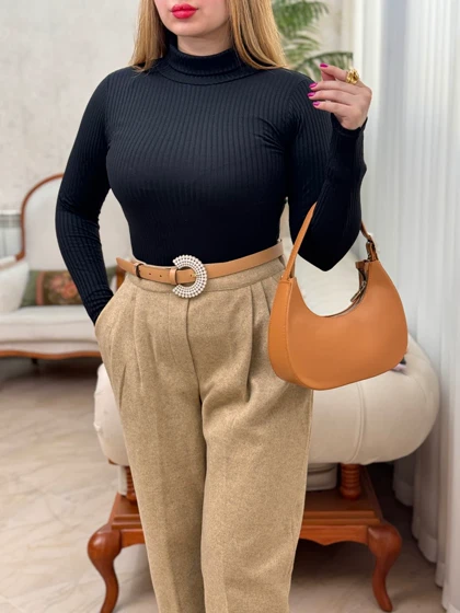 بلوز یقه اسکی راه راه 3470