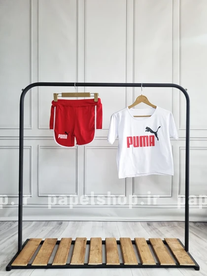 ست کراپ و شورتک طرح پوما Puma